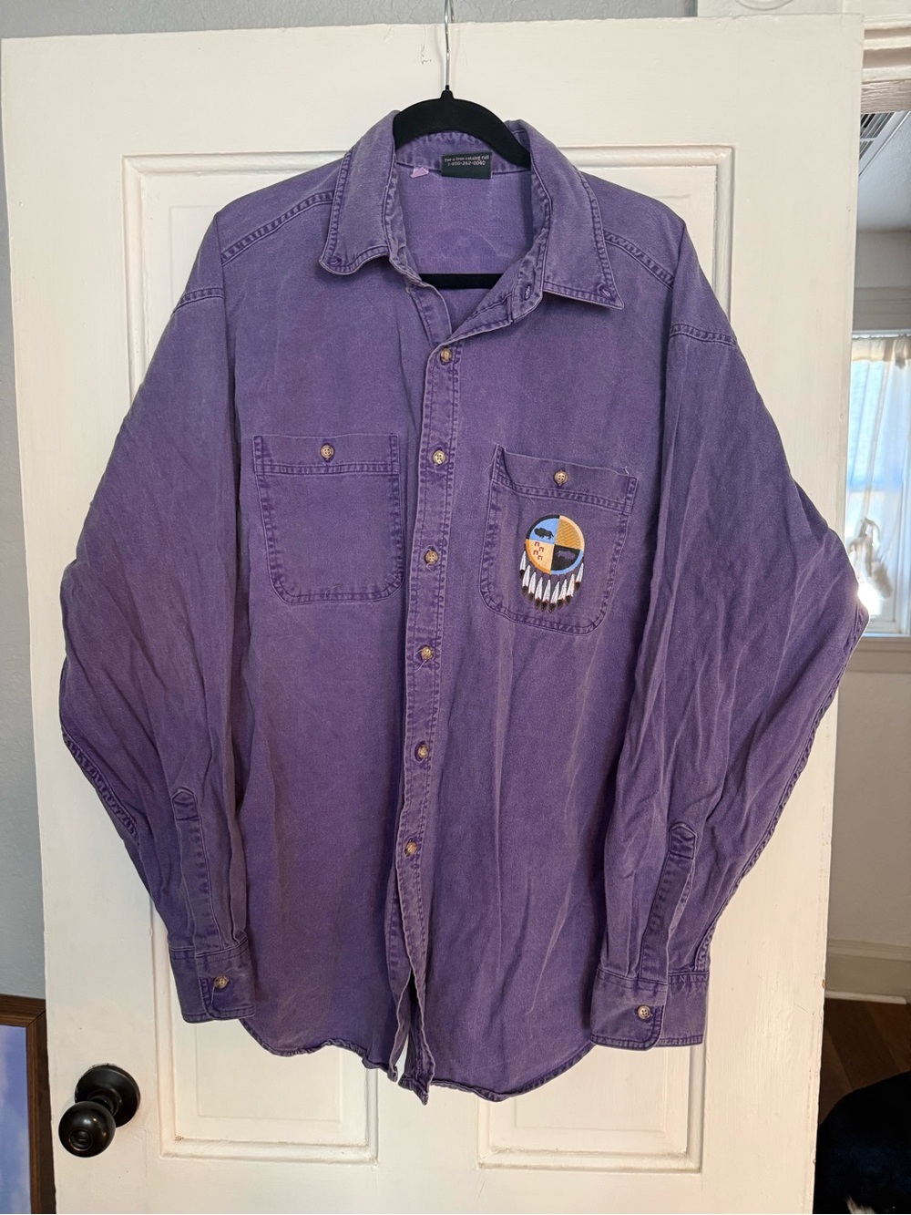 Coldwater Creek Purple Men's Shirt Jacket with Decorative Chest Patch